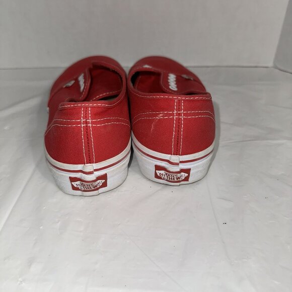 Vans Red Canvas Slip-On Shoes Mens Size 7 No Laces TB4R - Picture 4 of 7